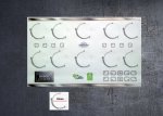 Bosch 4 and 5 gas burner hob compatible sticker set. (image for) Bosch 4 and 5 gas burner hob compatible sticker set.