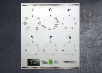 Whirlpool AKP 312 IX Compatible fascia sticker set. (image for) Whirlpool AKP 312 IX Compatible fascia sticker set.