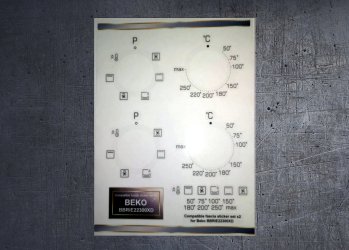 Beko BBRIE22300XD Compatible fascia sticker set x2. (image for) Beko BBRIE22300XD Compatible fascia sticker set x2.