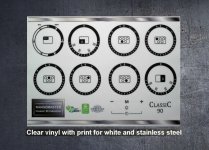 Rangemaster Classic 90 Induction compatible fascia sticker set. (image for) Rangemaster Classic 90 Induction compatible fascia sticker set.