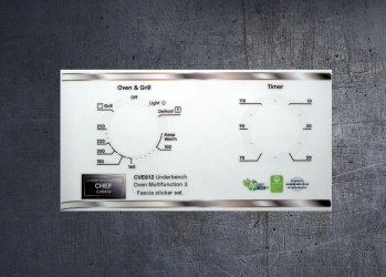 Chef CVE612 Oven compatible fascia decal sticker set. (image for) Chef CVE612 Oven compatible fascia decal sticker set.