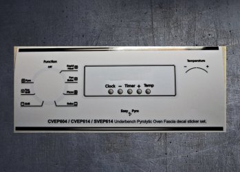 Chef CVEP604, CVEP614, SVEP614 compatible fascia sticker set. (image for) Chef CVEP604, CVEP614, SVEP614 compatible fascia sticker set.