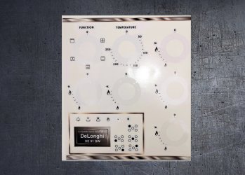 Delonghi DE91GW Compatible fascia sticker set. (image for) Delonghi DE91GW Compatible fascia sticker set.
