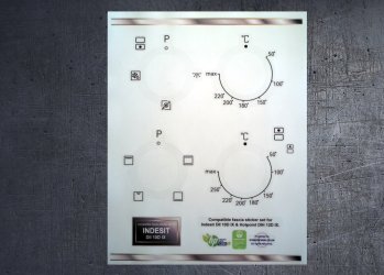 Indesit DII 10D IX Compatible fascia sticker set. (image for) Indesit DII 10D IX Compatible fascia sticker set.