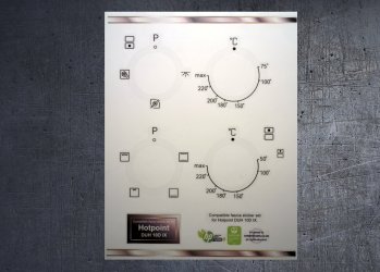 Hotpoint DUH 10D IX Compatible fascia sticker set. (image for) Hotpoint DUH 10D IX Compatible fascia sticker set.