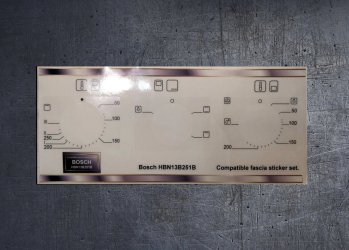 Bosch HBN13B251B compatible fascia sticker set. (image for) Bosch HBN13B251B compatible fascia sticker set.