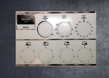 INDESIT I6GG1 compatible cooker front panel sticker set. (image for) INDESIT I6GG1 compatible cooker front panel sticker set.