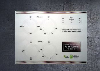 John Lewis JLBIDOS904 Compatible fascia sticker set. (image for) John Lewis JLBIDOS904 Compatible fascia sticker set.