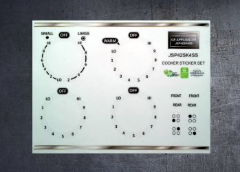 GE APPLIANCES JSP42SK4SS compatible fascia sticker set. (image for) GE APPLIANCES JSP42SK4SS compatible fascia sticker set.