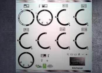 Rangemaster Kitchener 110 dual fuel compatible fascia stickers. (image for) Rangemaster Kitchener 110 dual fuel compatible fascia stickers.