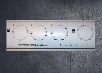 Logik LBIDOX16 compatible panel fascia sticker set. (image for) Logik LBIDOX16 compatible panel fascia sticker set.