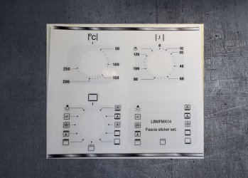 Logik LBFMX14 compatible panel fascia sticker set. (image for) Logik LBFMX14 compatible panel fascia sticker set.