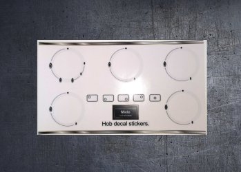 Miele Gas Hob Compatible fascia sticker set. (image for) Miele Gas Hob Compatible fascia sticker set.