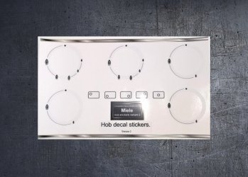 Miele Gas Hob Type 2 Compatible fascia sticker set. (image for) Miele Gas Hob Type 2 Compatible fascia sticker set.