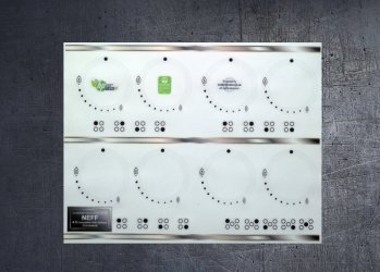 NEFF 4 & 5 ring gas hob vinyl compatible panel fascia sticker set. (image for) NEFF 4 & 5 ring gas hob vinyl compatible panel fascia sticker set.