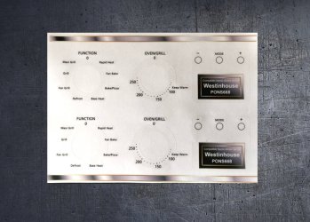 Westinghouse PONS668 Compatible fascia sticker set. (image for) Westinghouse PONS668 Compatible fascia sticker set.