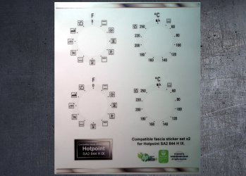 Hotpoint SA2 844 H IX Compatible fascia sticker set x2. (image for) Hotpoint SA2 844 H IX Compatible fascia sticker set x2.