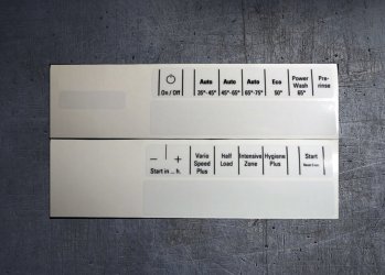 Siemens SN66T097GB compatible dishwasher function stickers. (image for) Siemens SN66T097GB compatible dishwasher function stickers.