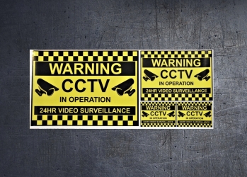 WARNING CCTV 24HR SURVEILLANCE Vinyl sticker set (image for) WARNING CCTV 24HR SURVEILLANCE Vinyl sticker set